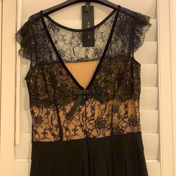 Tenax Collection Black lace floor length gown Size EU 42 - Picture 3 of 5